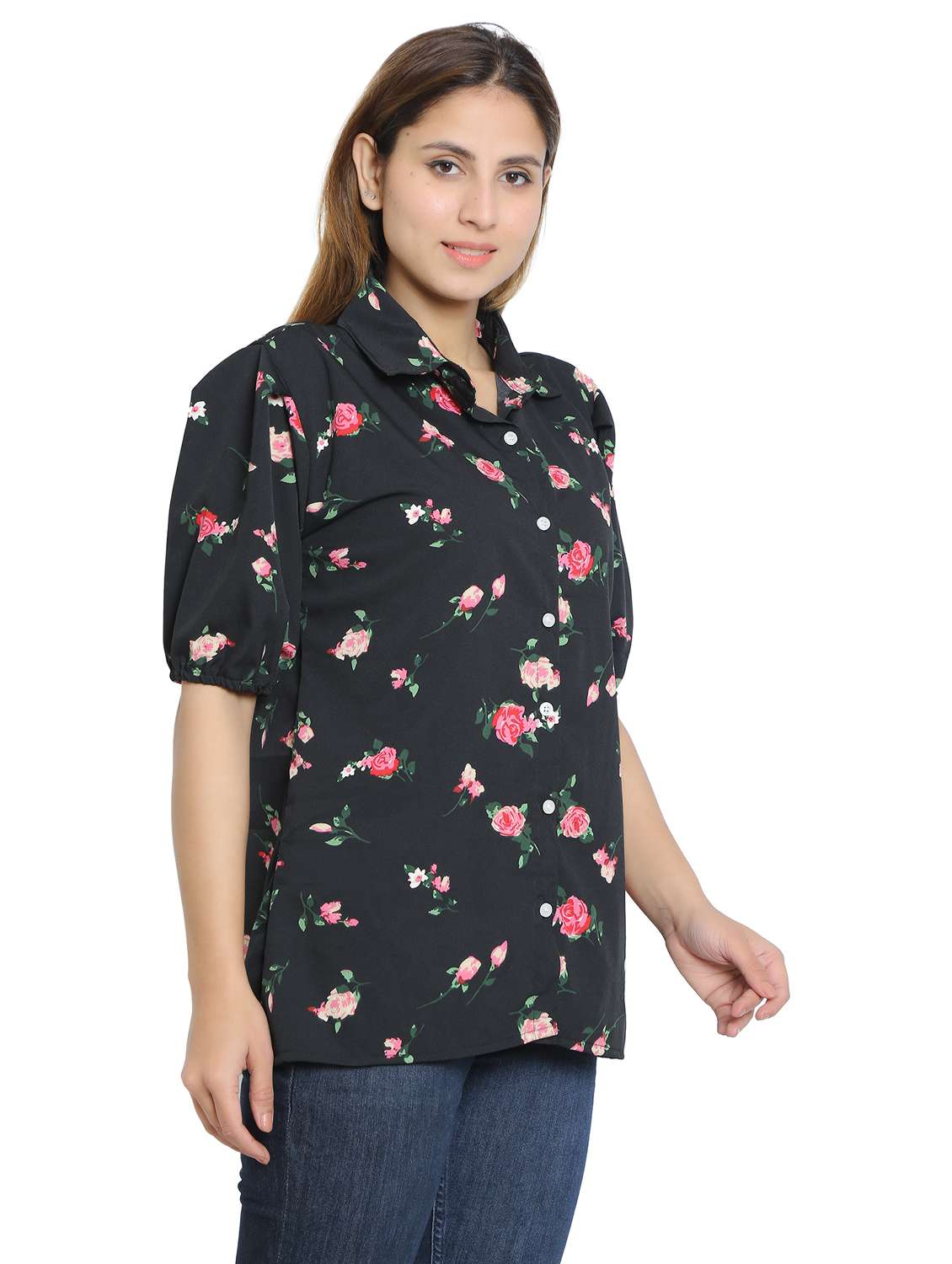 black cotton blend regular shirt - 19938160 -  Standard Image - 2