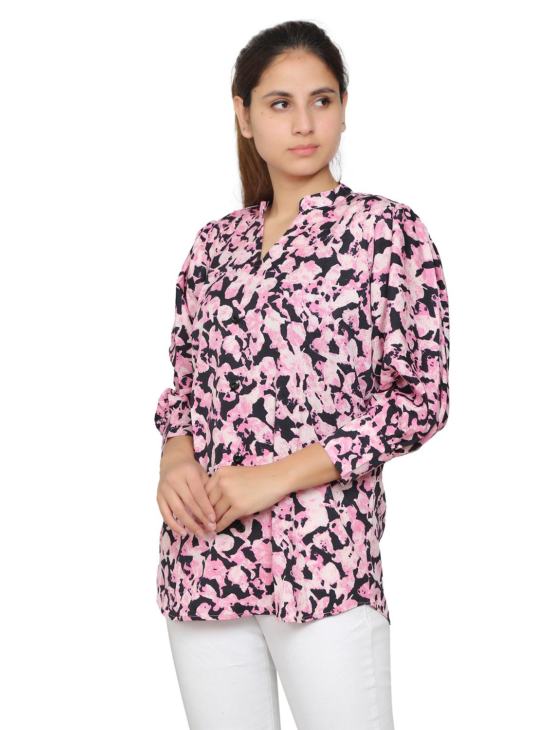 pink crepe regular shirt - 19938167 - Standard Image - 2