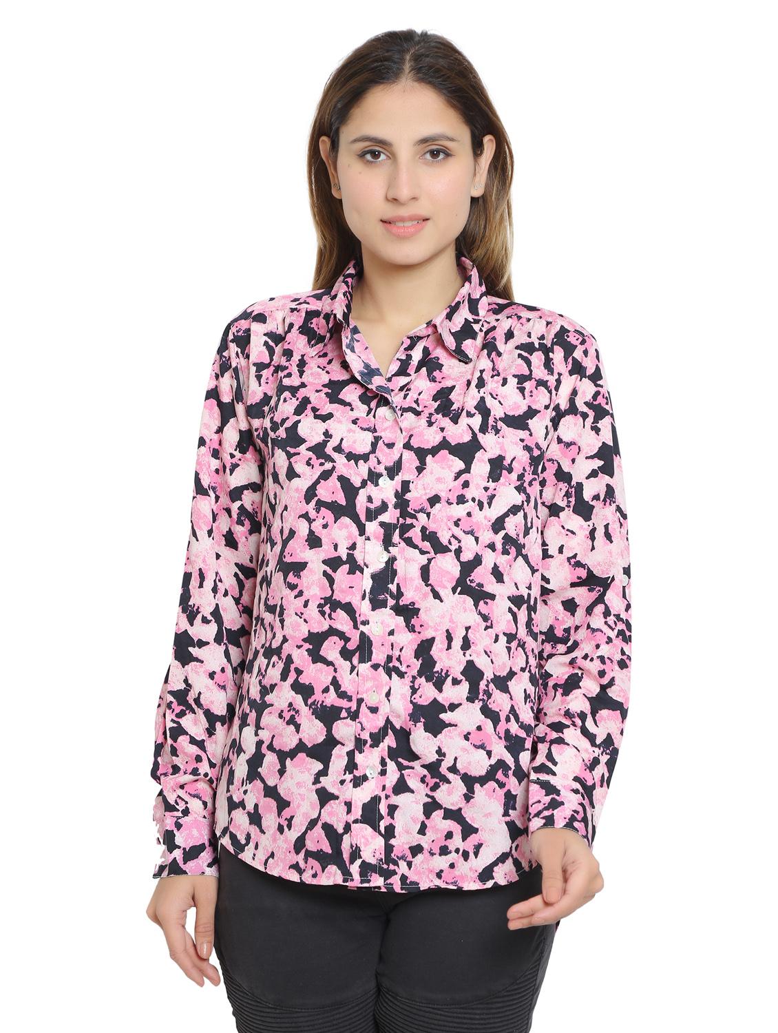 pink crepe regular shirt - 19938170 -  Zoom Image - 0