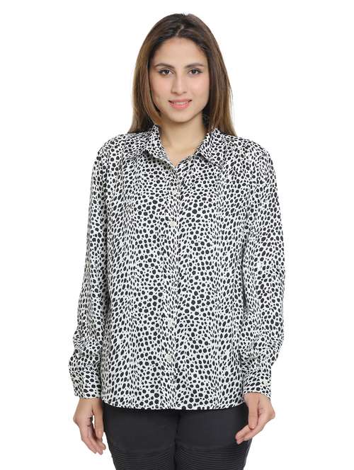 white crepe regular shirt - 19938171 - Standard Image - 0