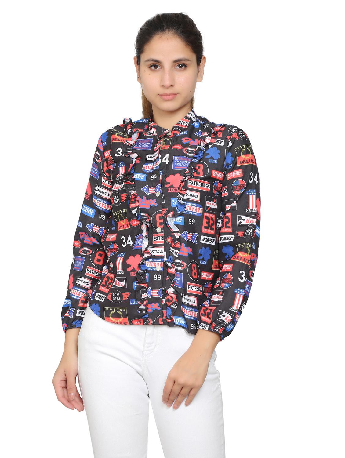 multi colored viscose regular shirt - 19938176 -  Zoom Image - 0