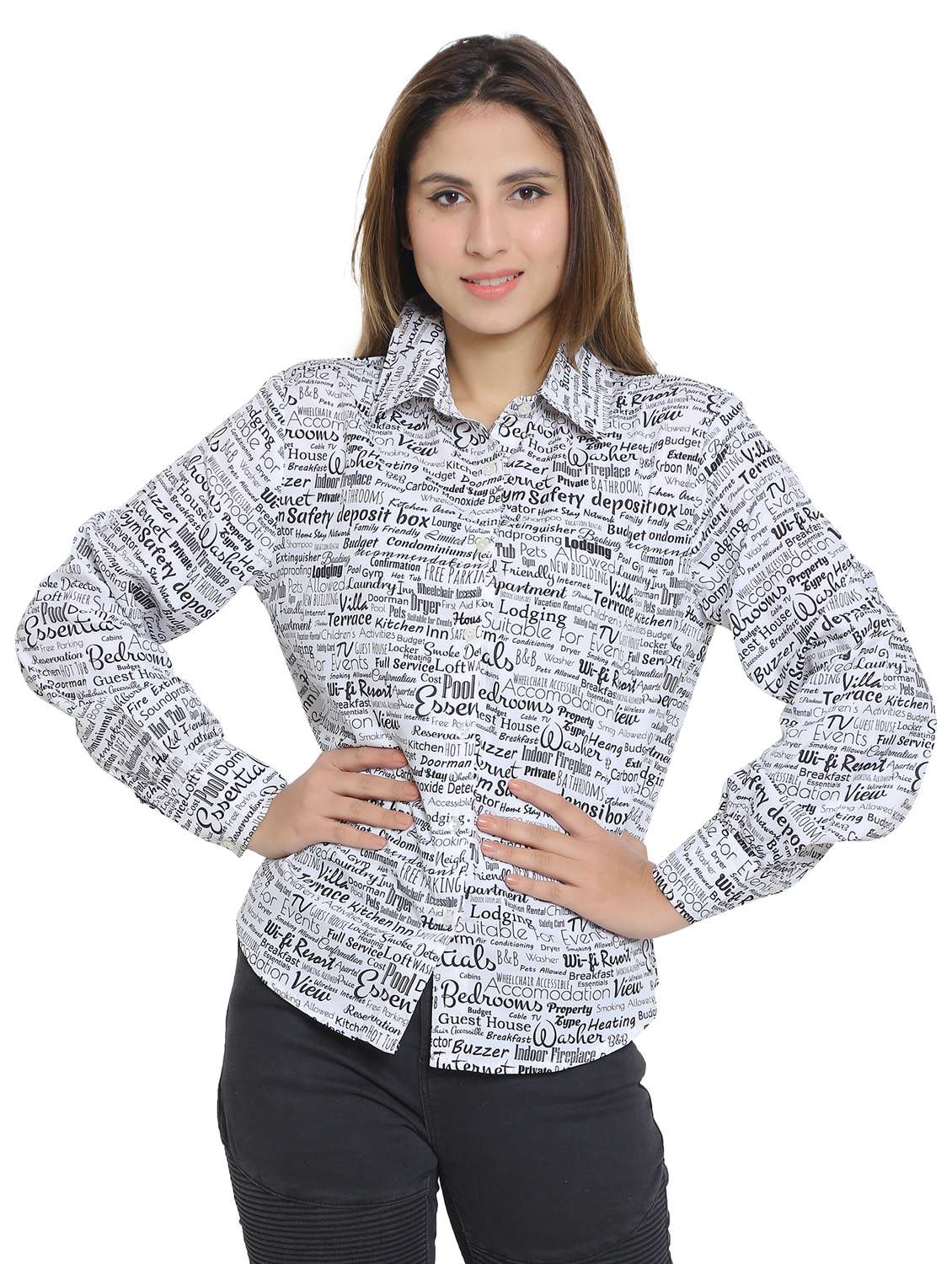 white viscose regular shirt