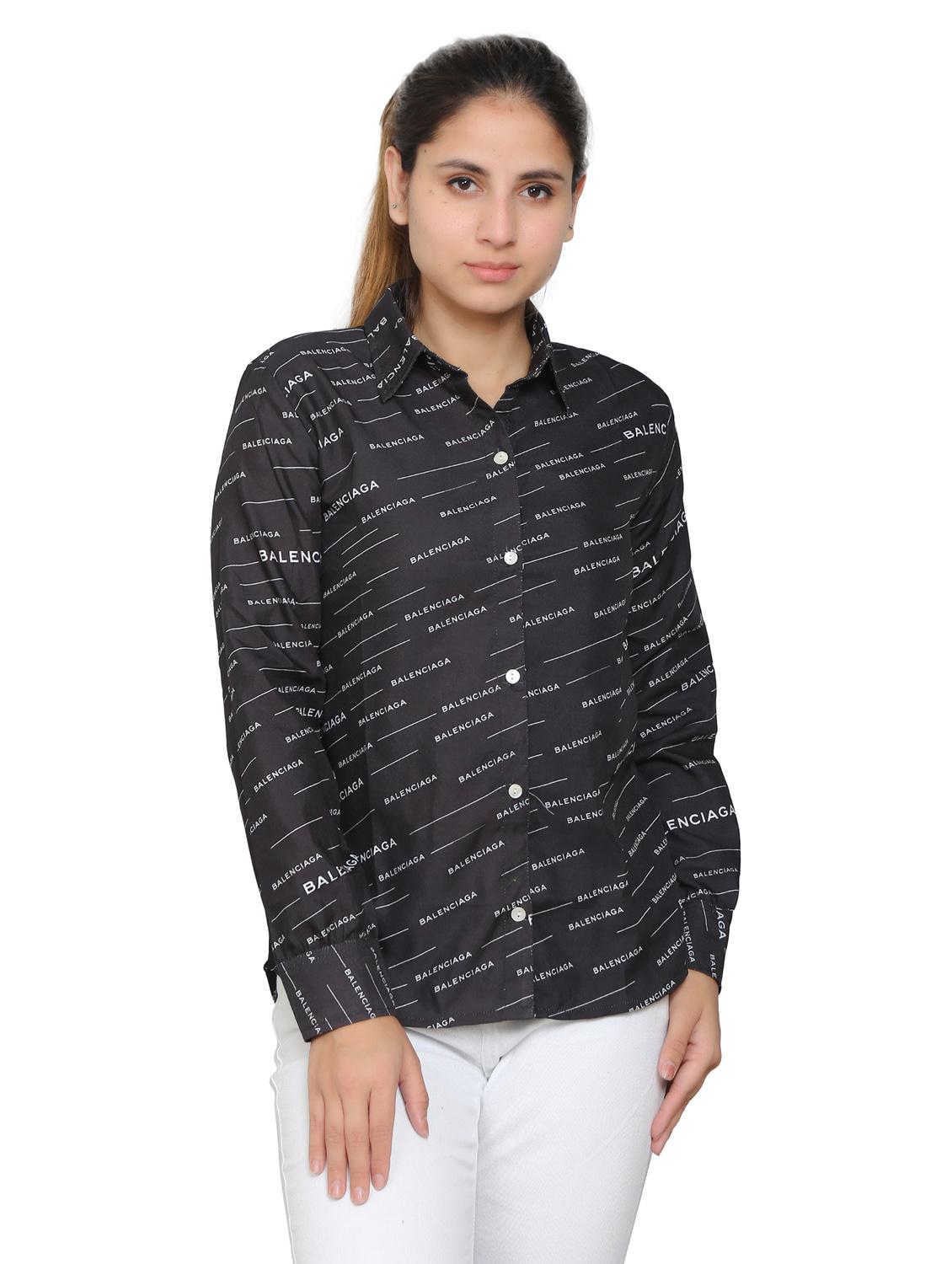 black viscose regular shirt - 19938180 - Zoom Image - 0
