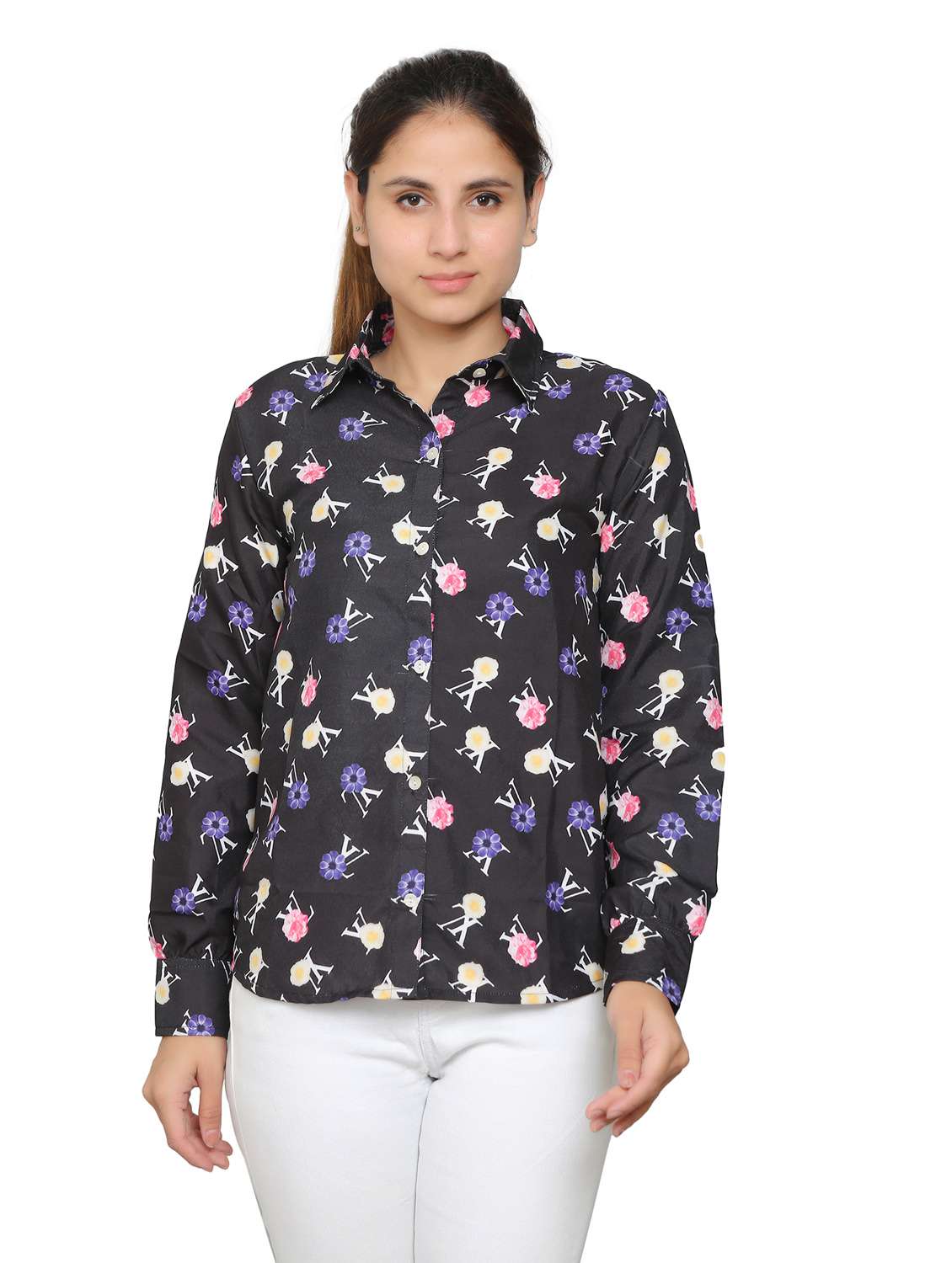 black viscose regular shirt