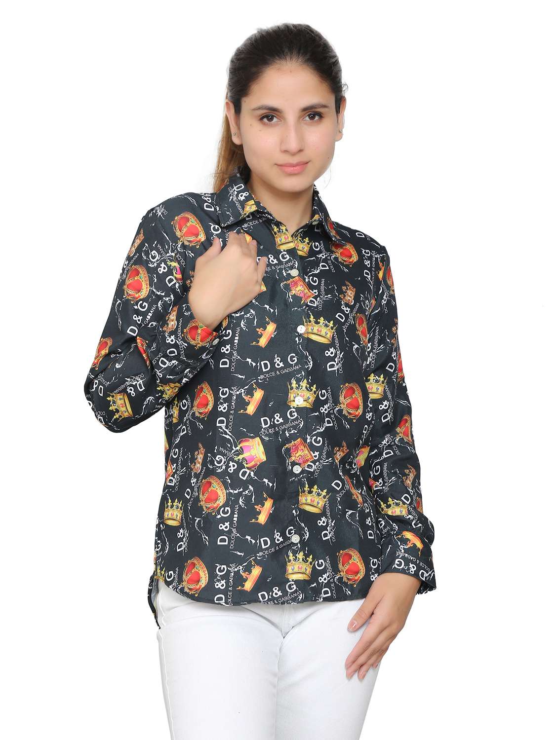 black viscose regular shirt