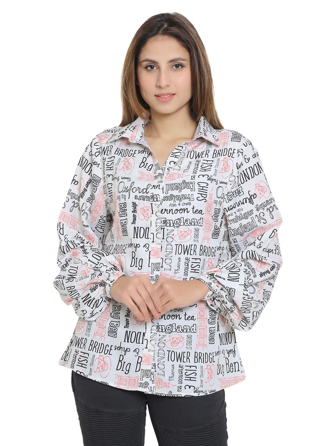 white viscose regular shirt - 19938185 - Zoom Image - 0
