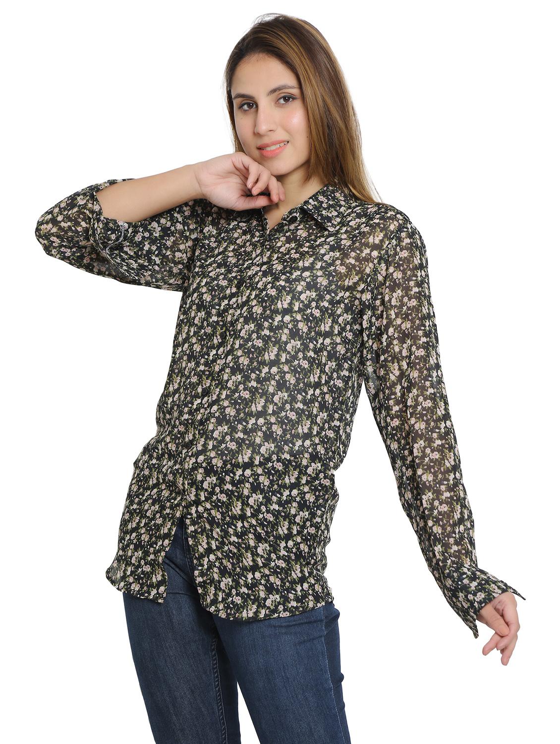 black georgette regular shirt - 19938190 - Standard Image - 2
