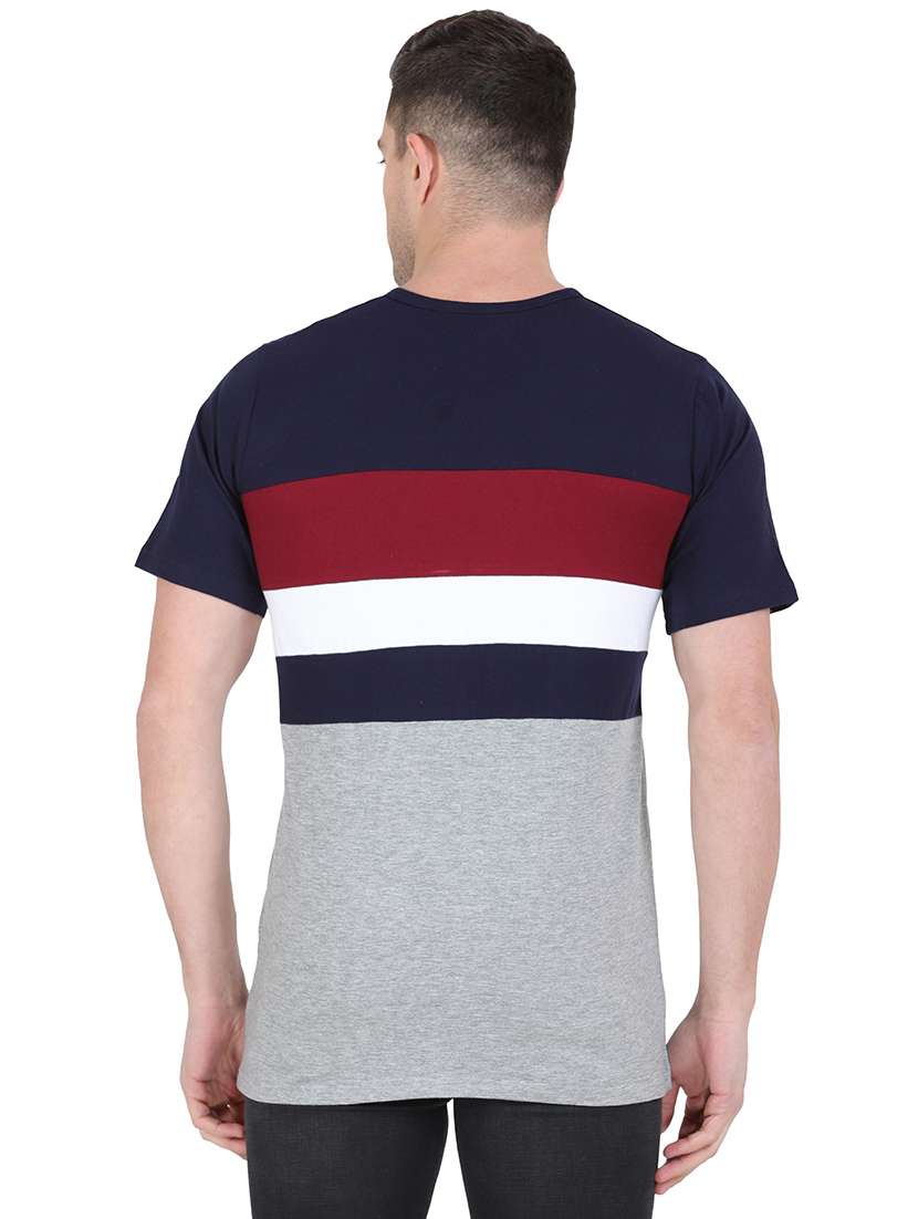 round neck color block regular t-shirt - 19938411 -  Standard Image - 2