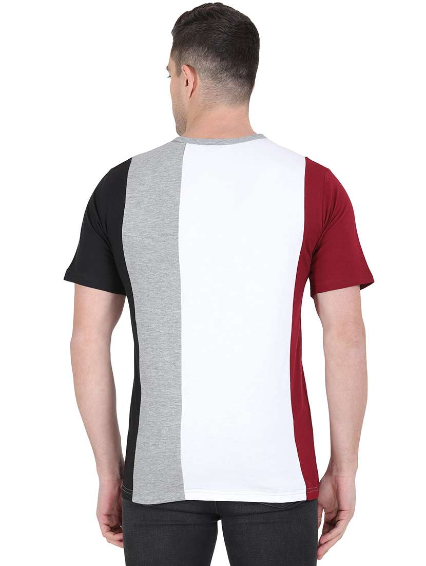 round neck color block regular t-shirt - 19938417 -  Standard Image - 2