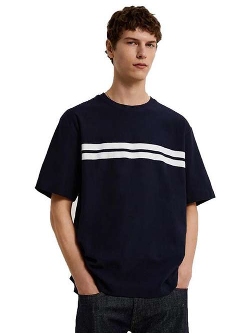 round neck striped regular t-shirt - 19938445 - Standard Image - 0