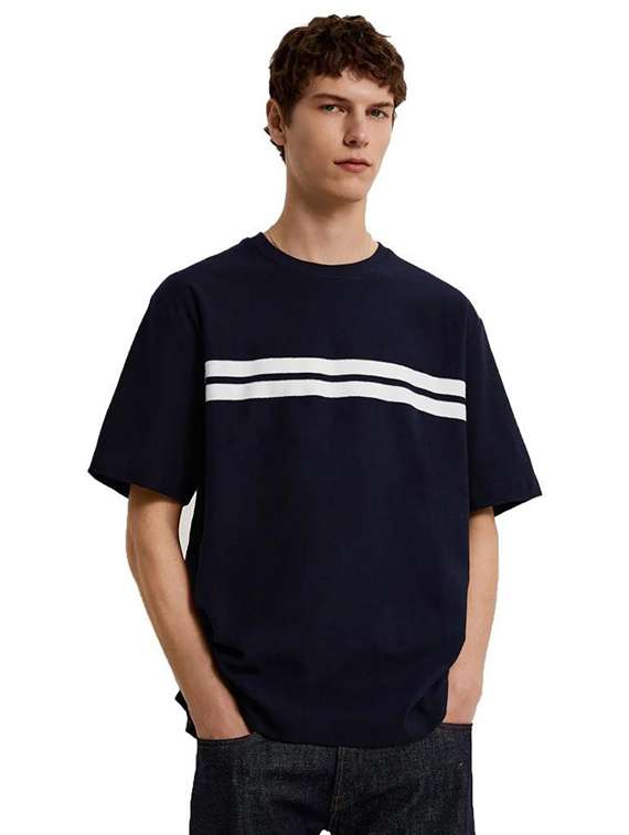 round neck striped regular t-shirt - 19938445 - Zoom Image - 0