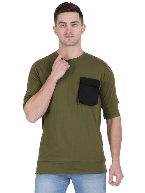 round neck color block regular t-shirt - 19938465 -  Standard Image - 0