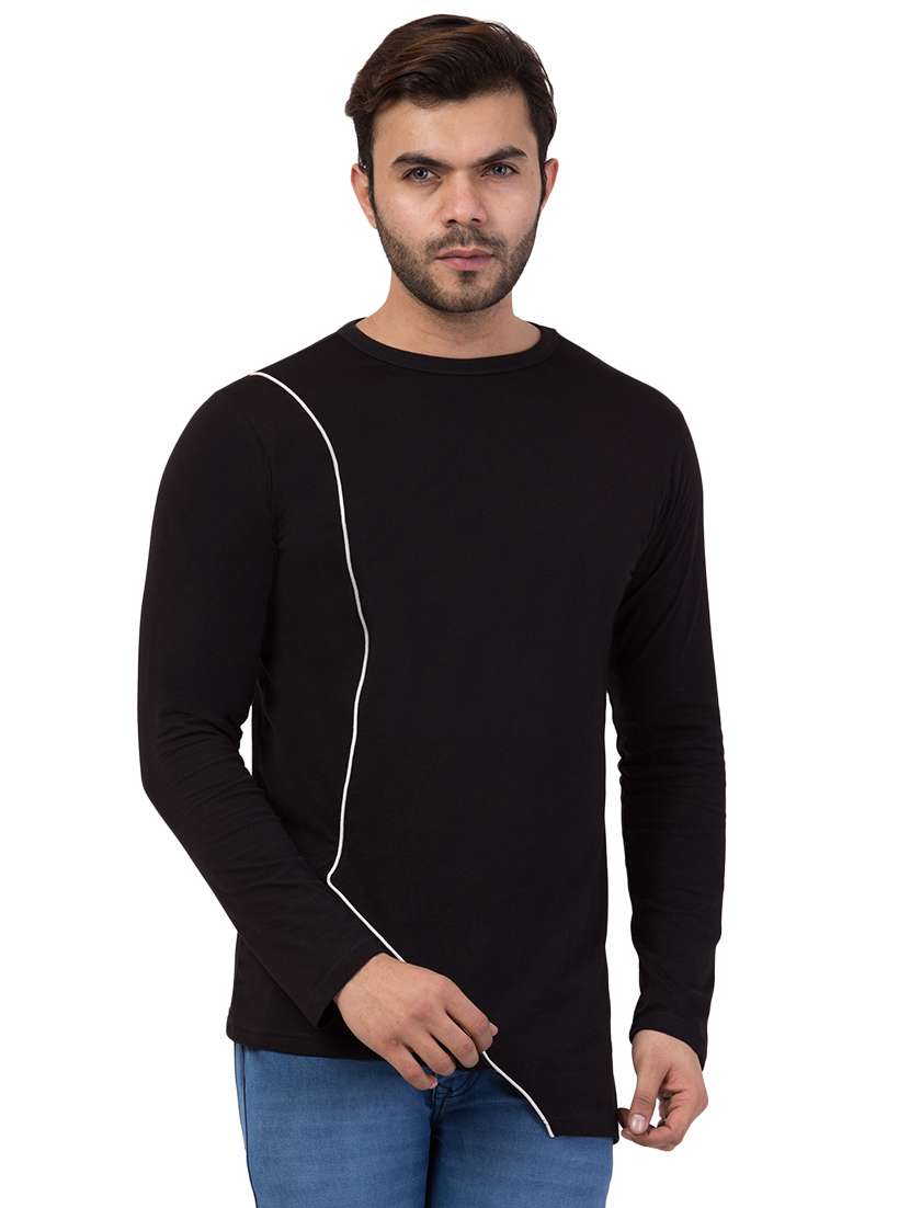 round neck solid asymmetric t-shirt