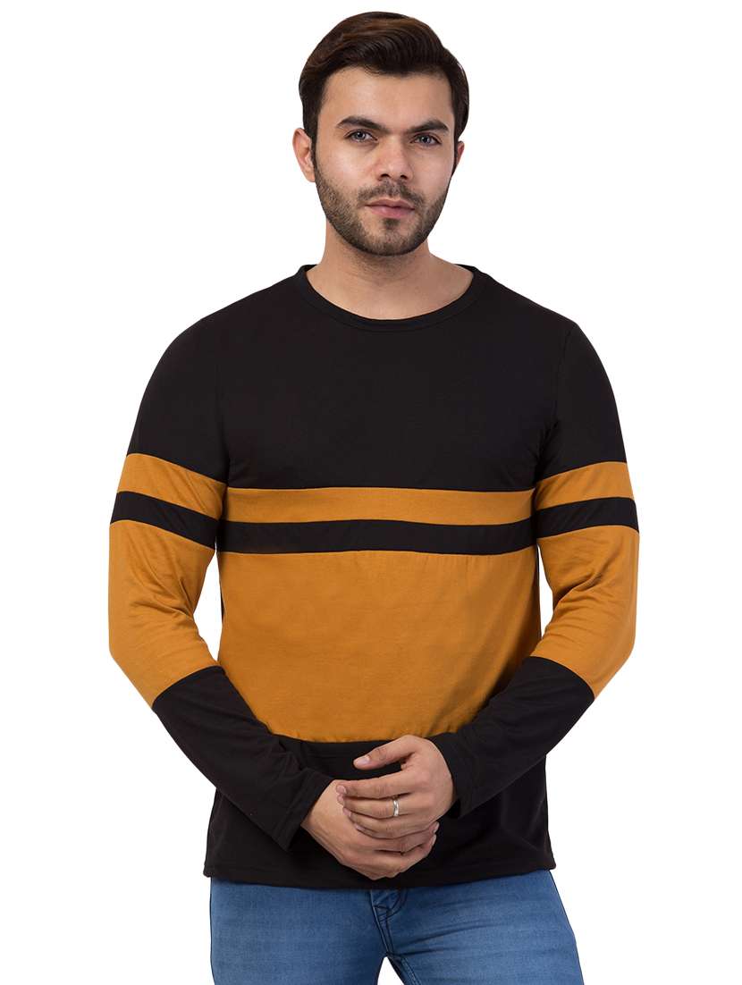 round neck color block regular t-shirt