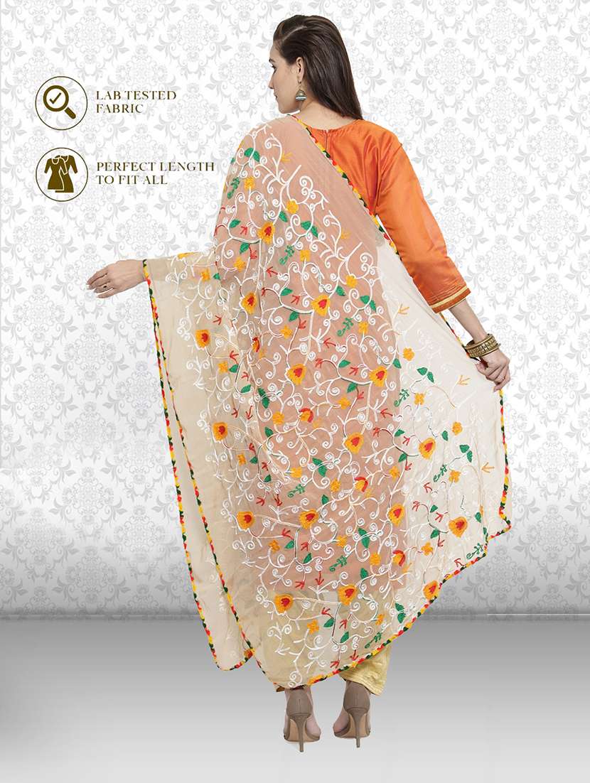 beige nazneen dupatta - 19938515 -  Standard Image - 2