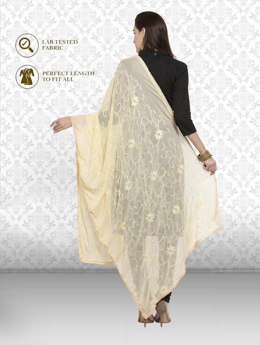 cream embroidered dupatta - 19938518 - Standard Image - 2