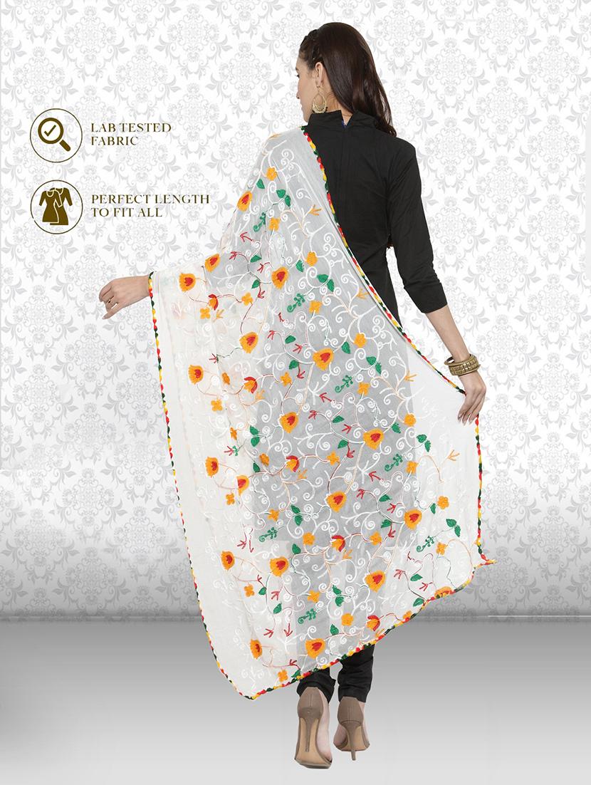 white nazneen dupatta - 19938521 - Standard Image - 2