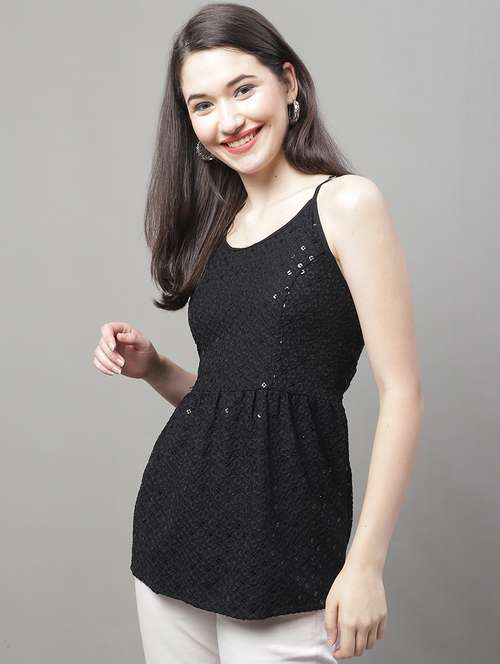 women's peplum round neck top - 19938692 -  Standard Image - 0