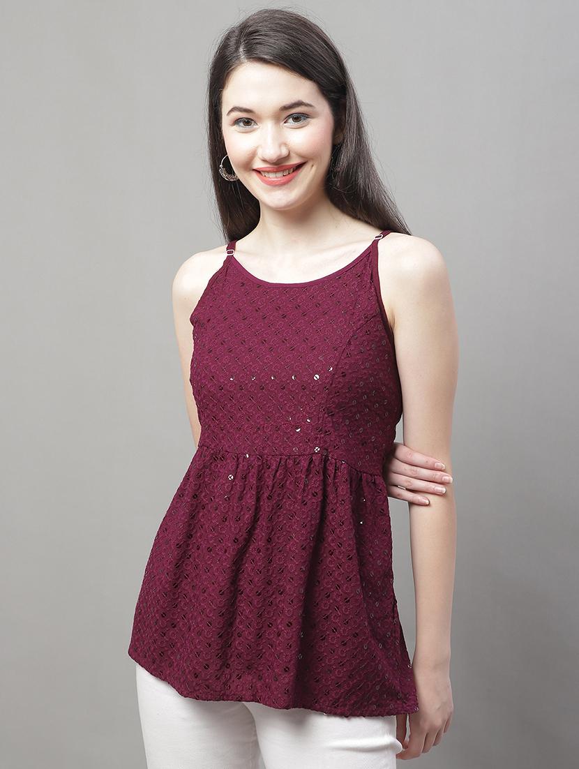 women's peplum shoulder strap top - 19938697 - Zoom Image - 0