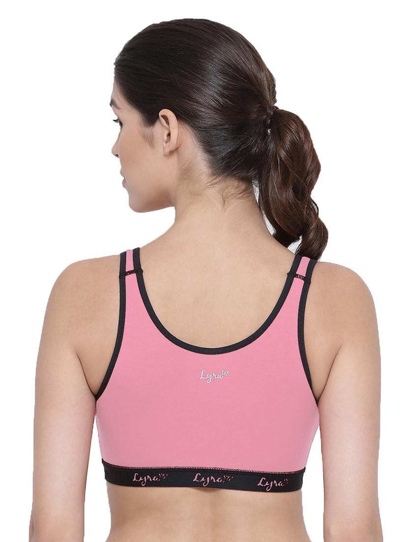 pink cotton blend sports bra - 19938848 - Standard Image - 2