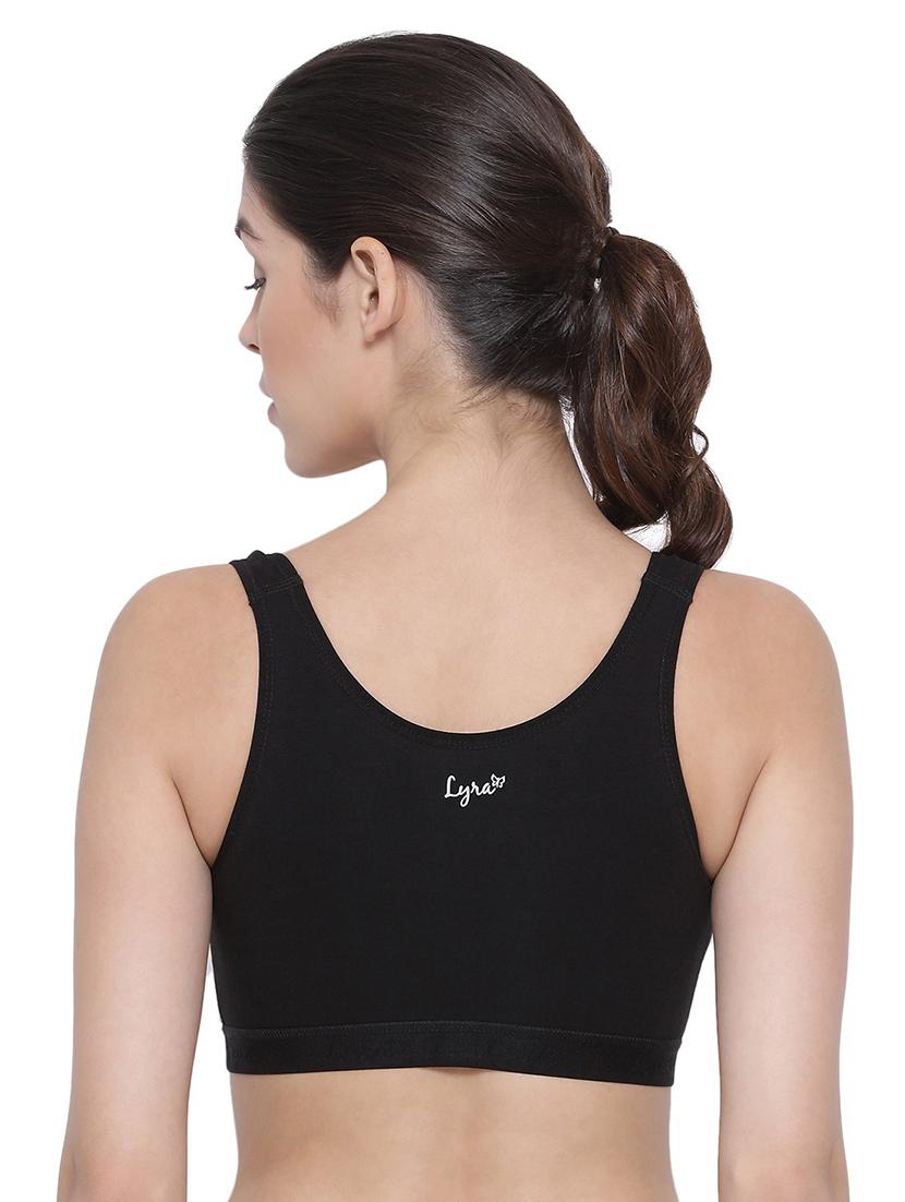 black cotton blend sports bra - 19938850 - Standard Image - 2