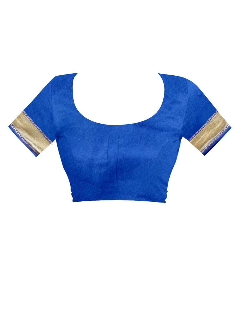 dark blue silk blend banarasi saree with blouse - 19941454 - Standard Image - 2