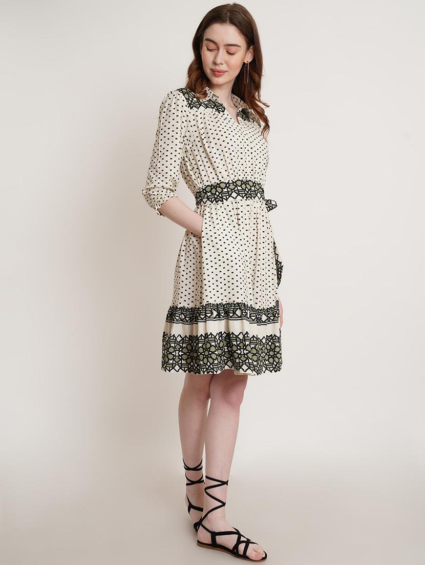 women's fit & flare typography dress - 19941654 - Standard Image - 2