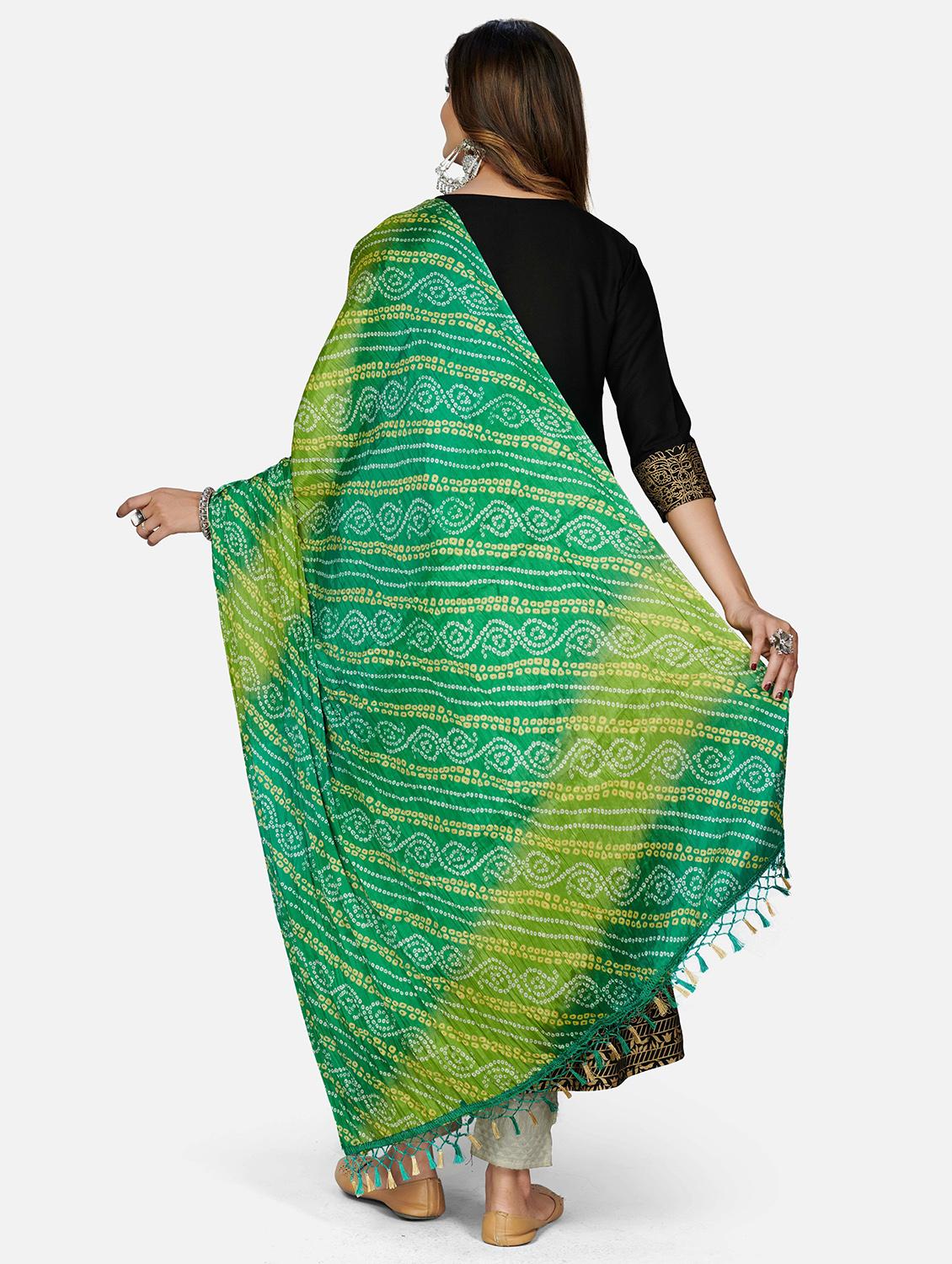 green silk dupatta - 19942587 - Standard Image - 2