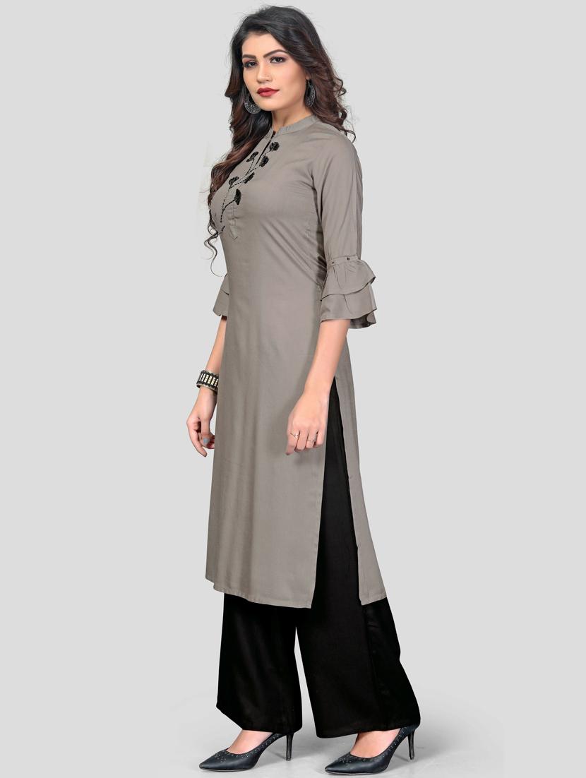 embroidered kurta palazzo set - 19942697 - Standard Image - 2