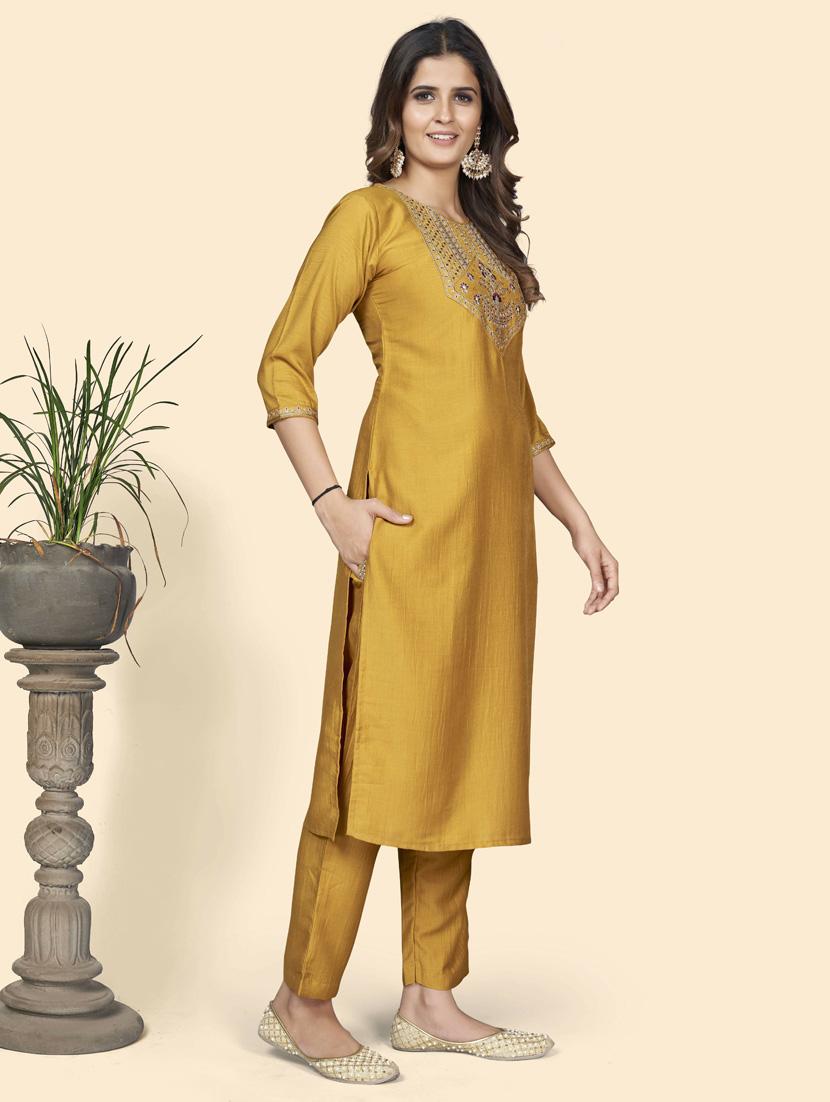 embroidered kurta dupatta set - 19942738 - Standard Image - 2