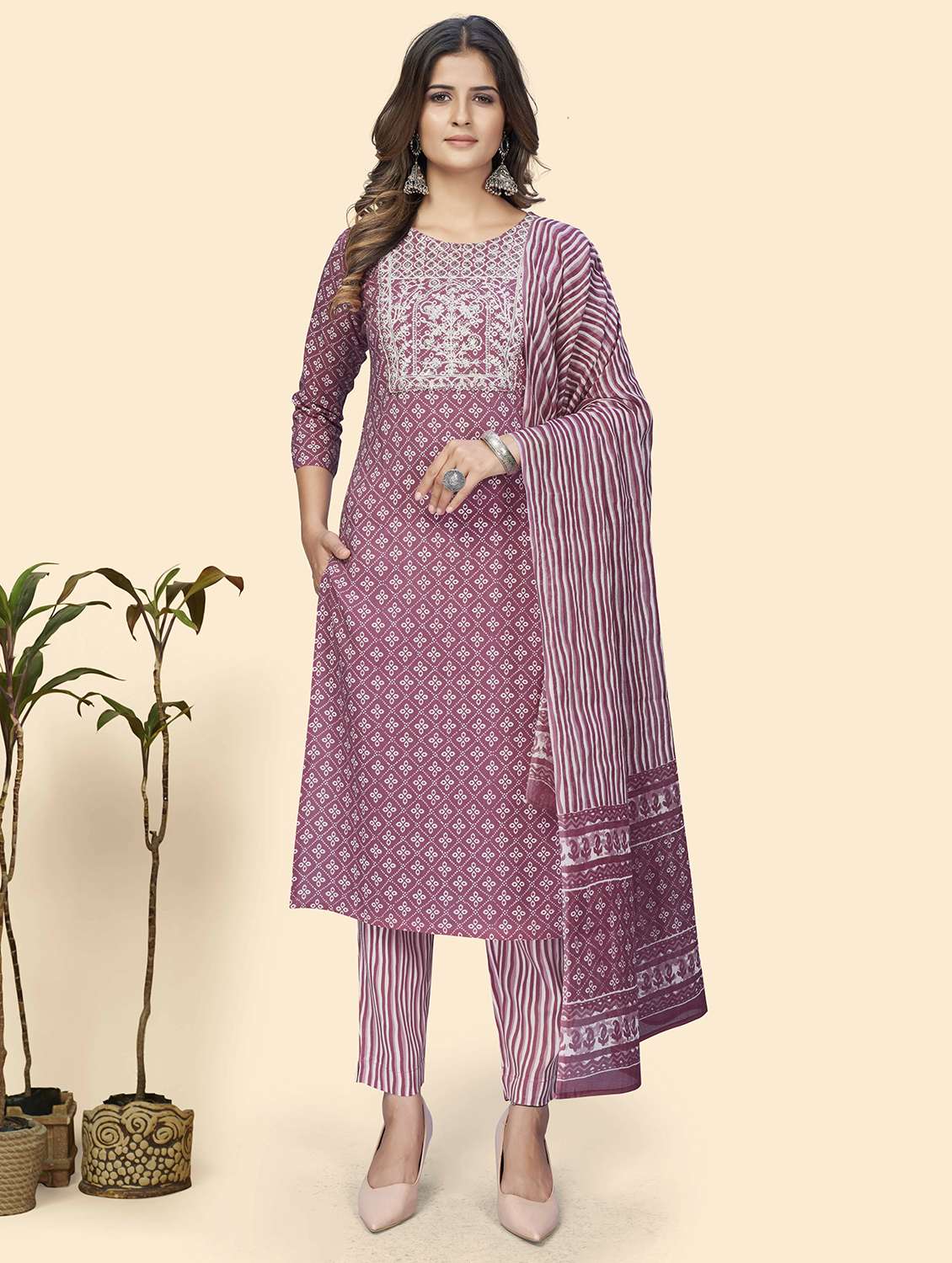printed kurta dupatta set
