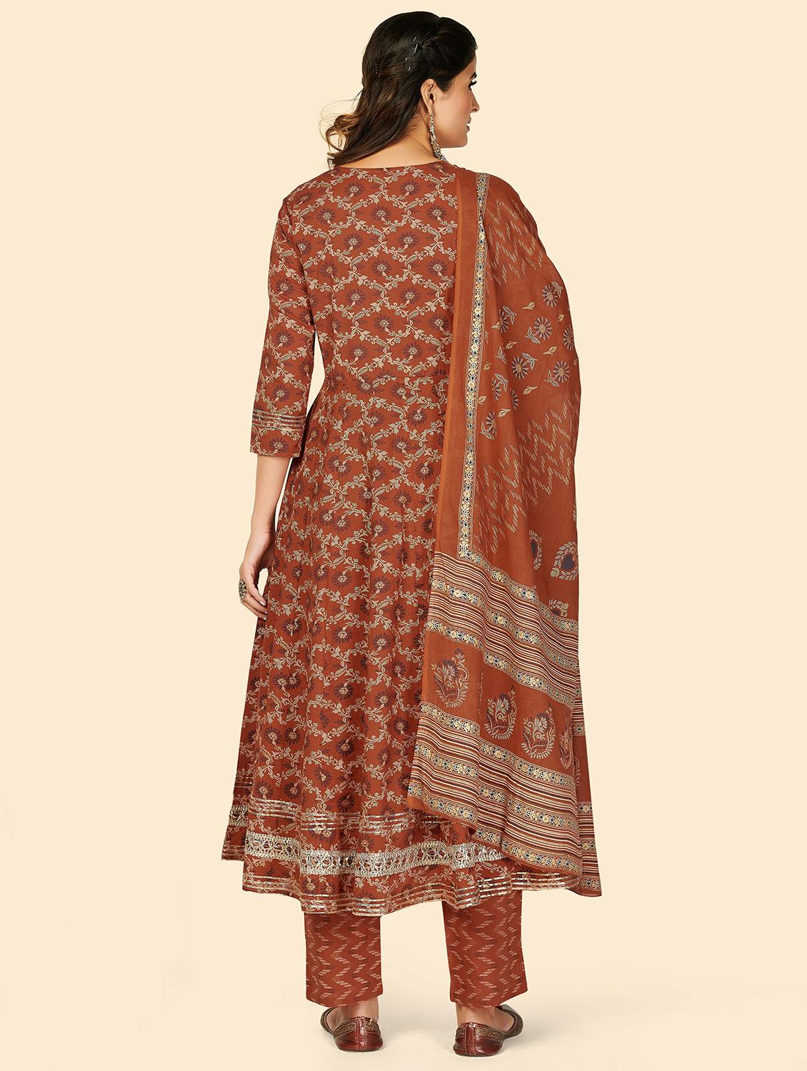 floral kurta dupatta set - 19942851 - Standard Image - 2