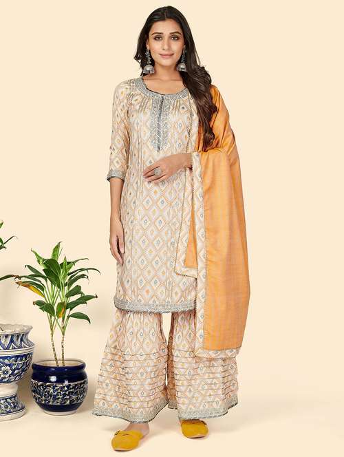 printed kurta sharara set - 19942873 - Standard Image - 0