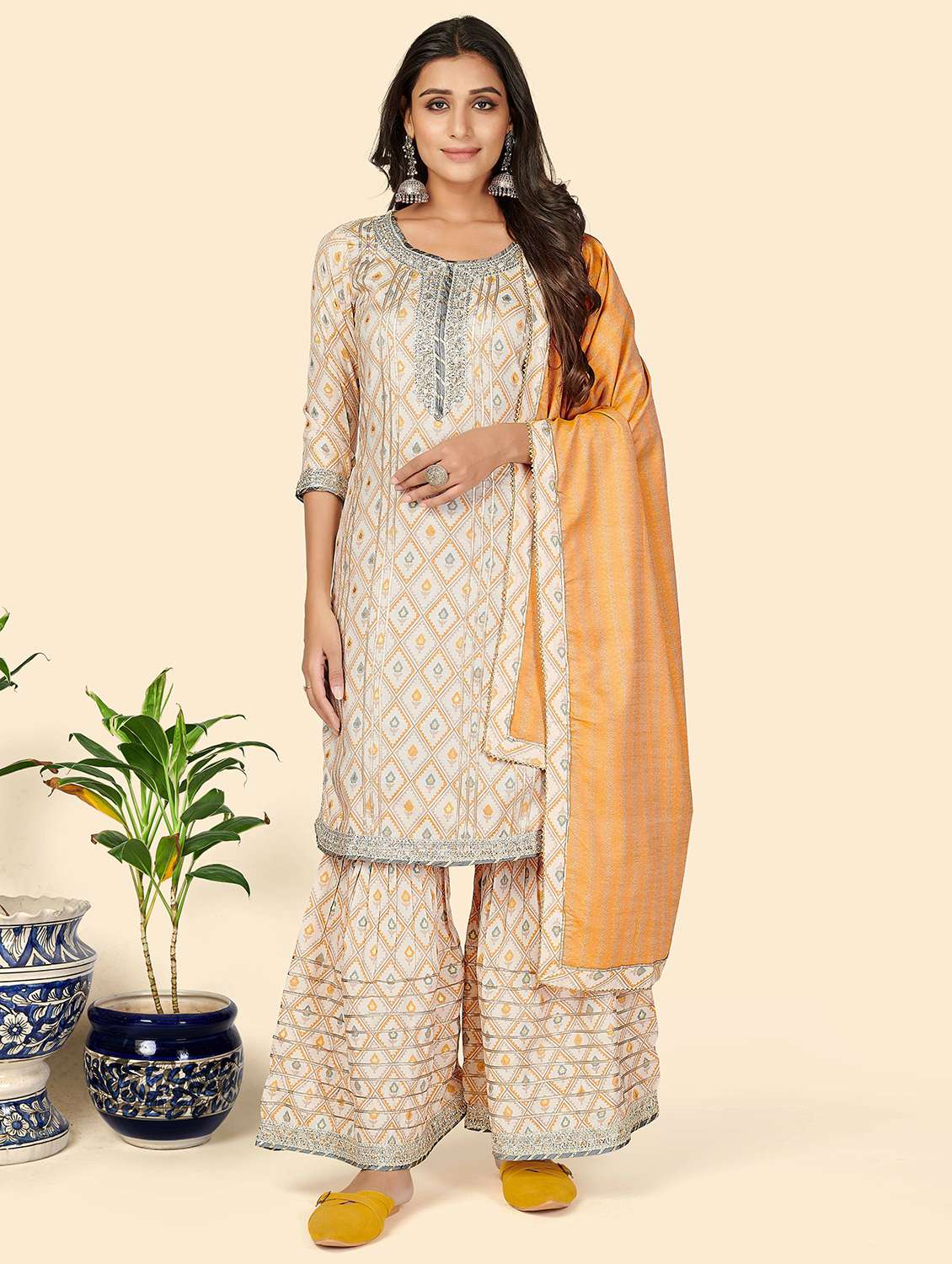 printed kurta sharara set - 19942873 - Zoom Image - 0