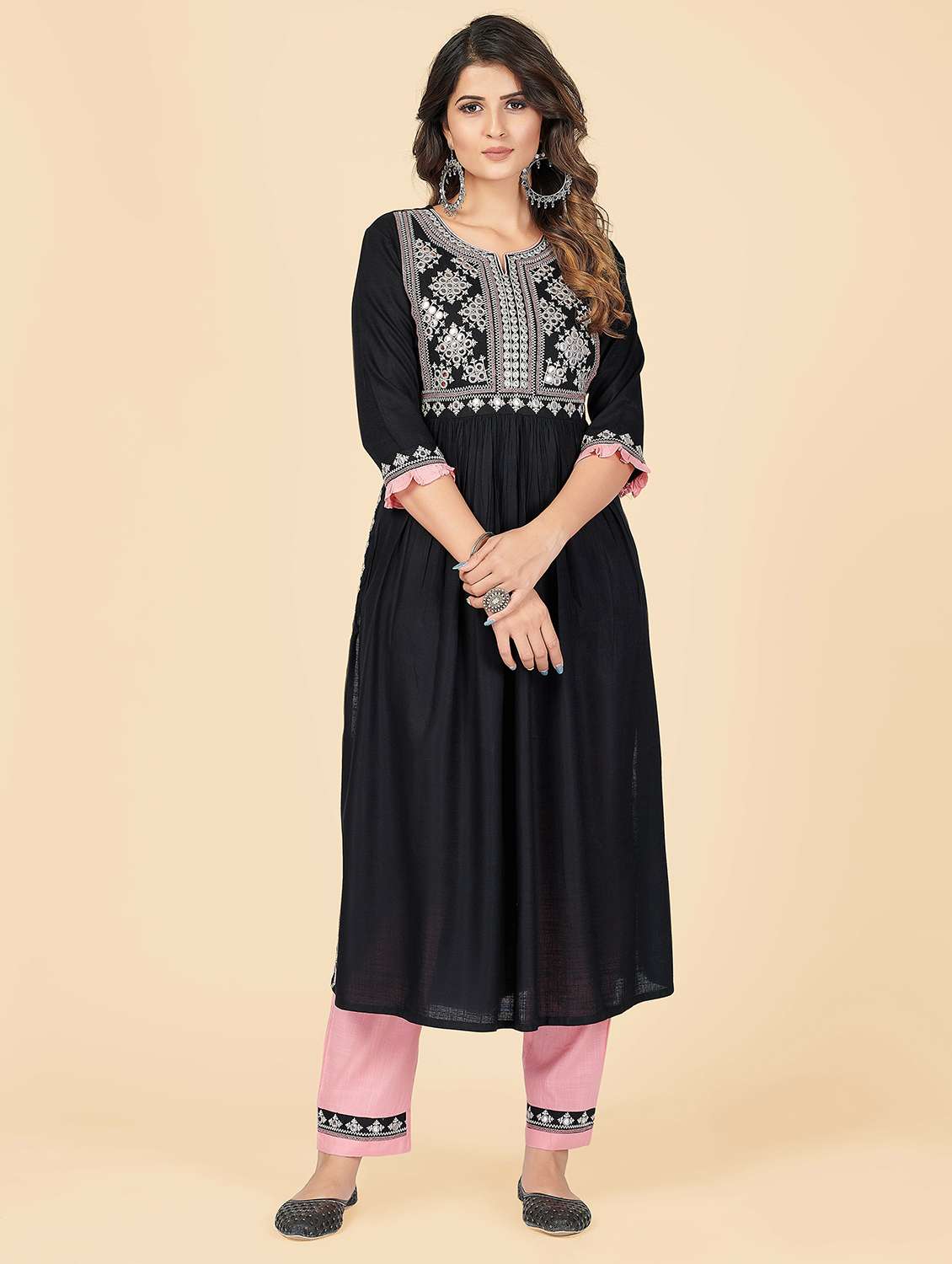 embroidered kurta pant set
