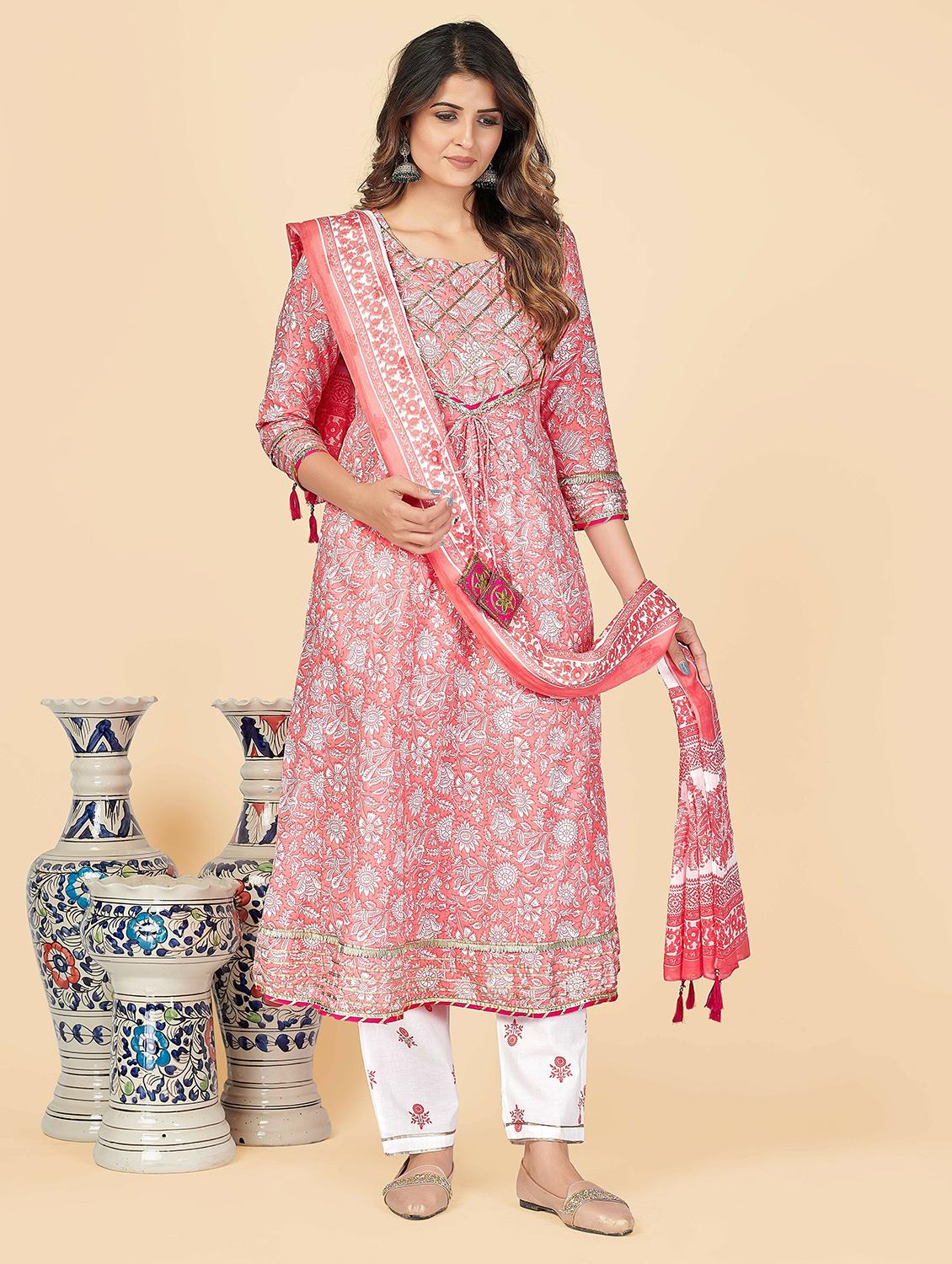 printed kurta dupatta set - 19942925 - Standard Image - 2