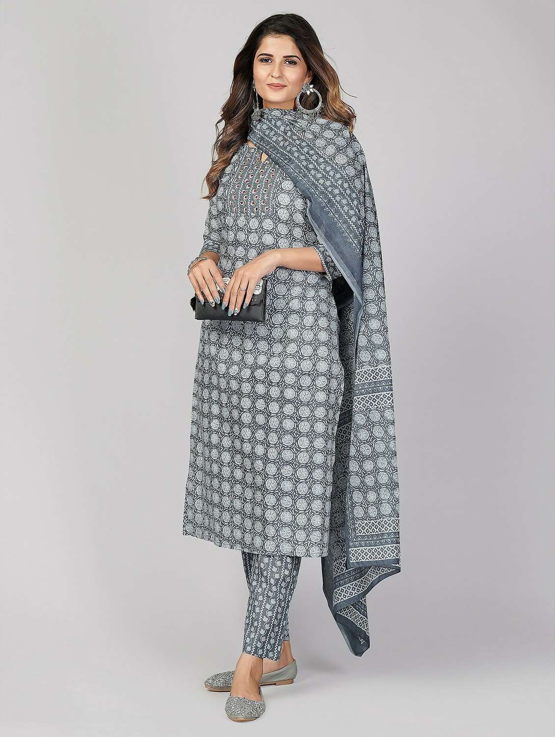 printed kurta dupatta set