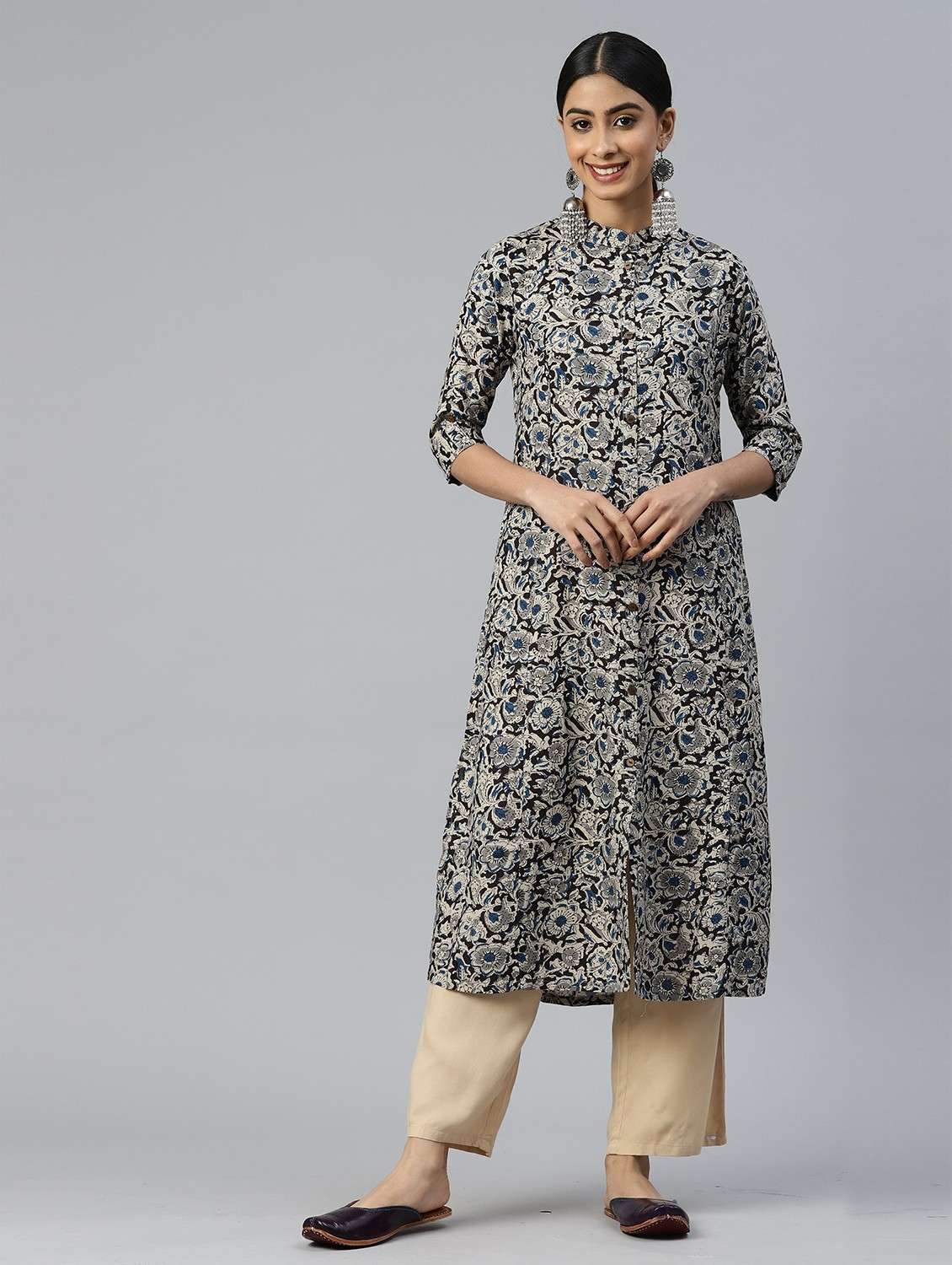 grey viscose a-line kurta