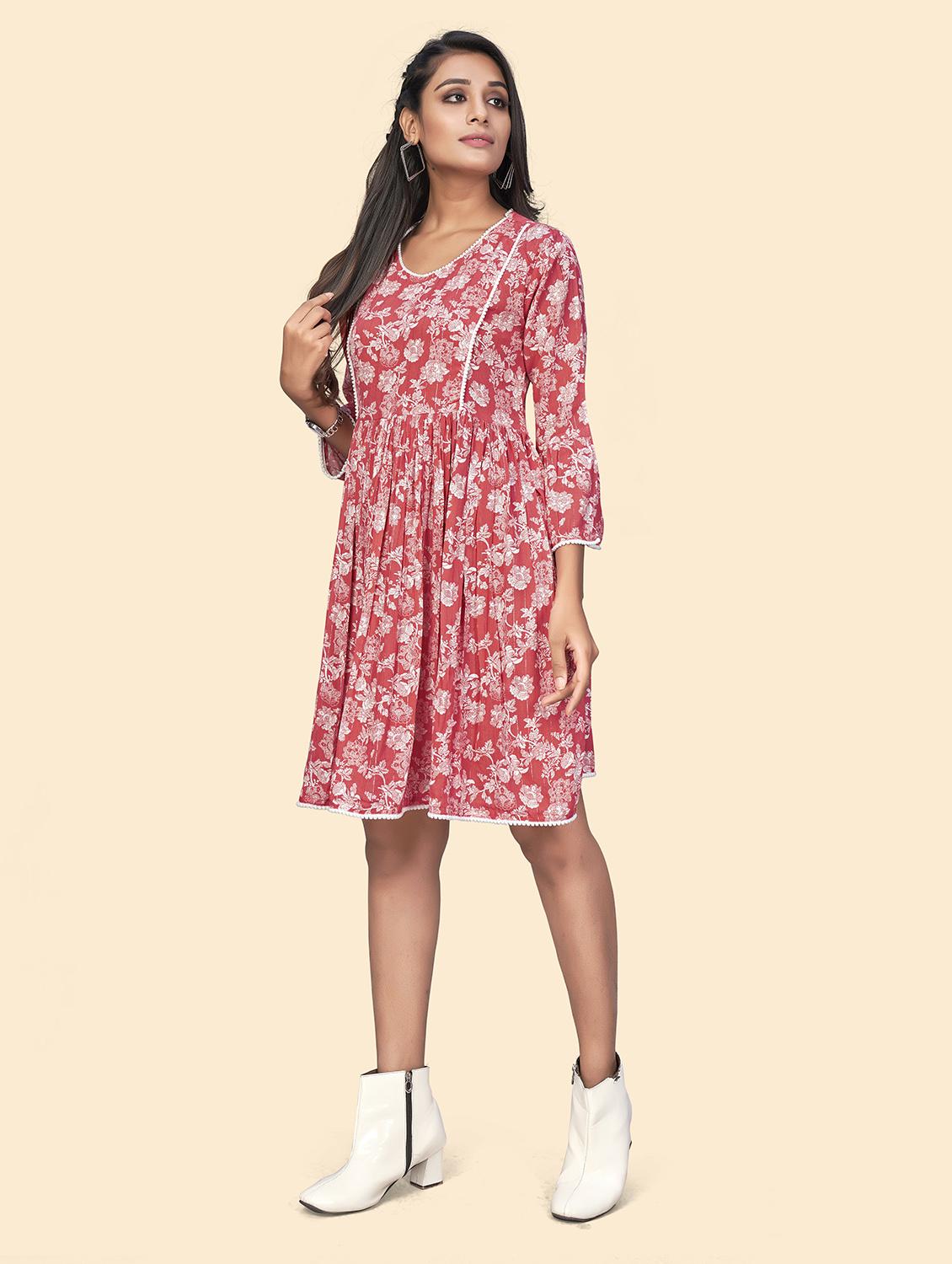 women's fit & flare floral dress - 19943280 - Standard Image - 2