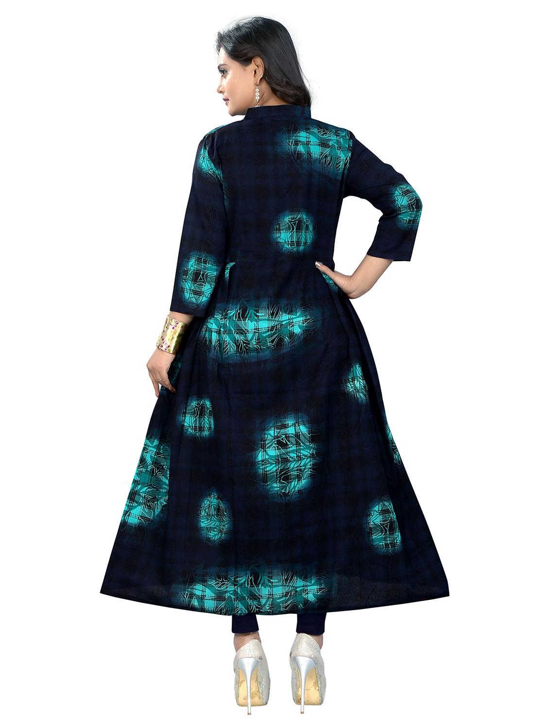 printed cotton blend flared kurta - 19943370 - Standard Image - 2
