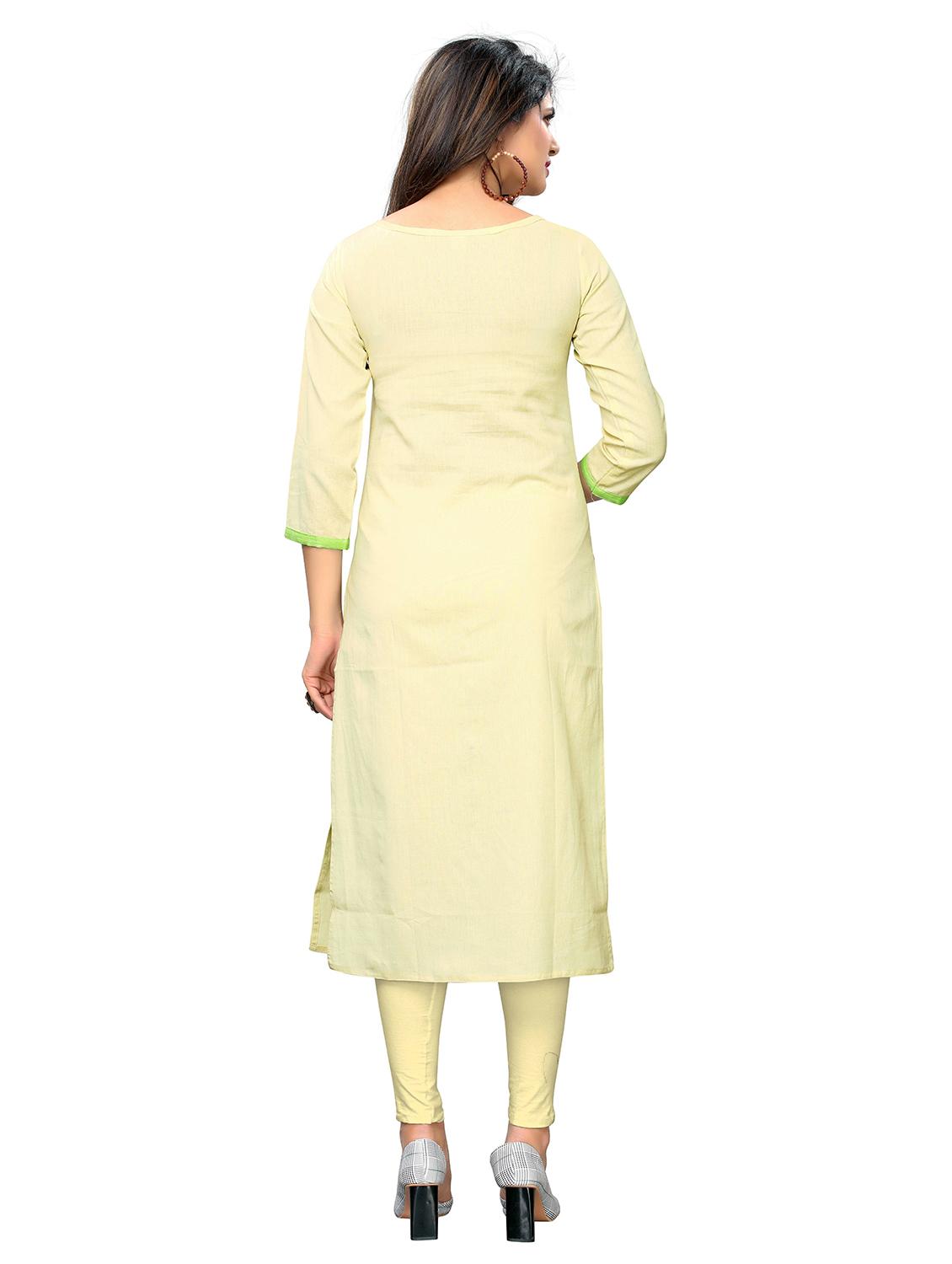 color block cotton blend straight kurta - 19943394 - Standard Image - 2