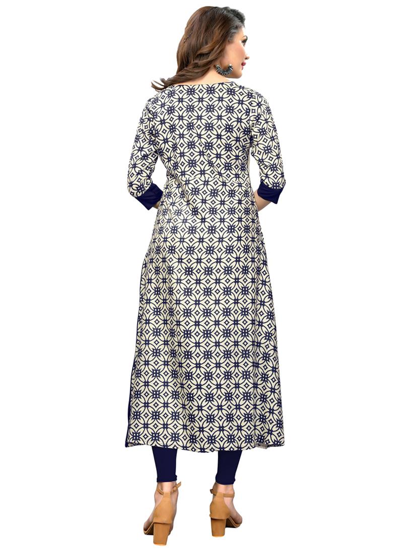 round neck printed a-line kurta - 19943449 - Standard Image - 2