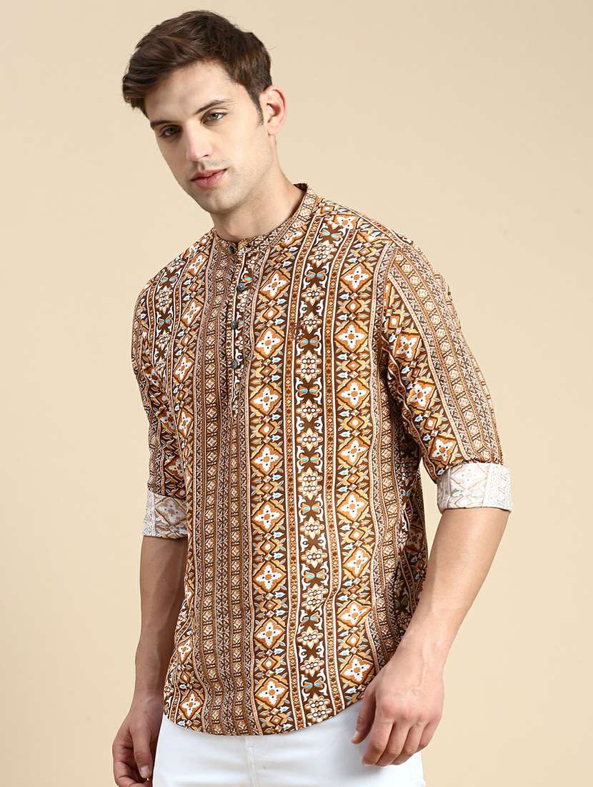 printed viscose shorts kurta - 19944456 -  Standard Image - 2
