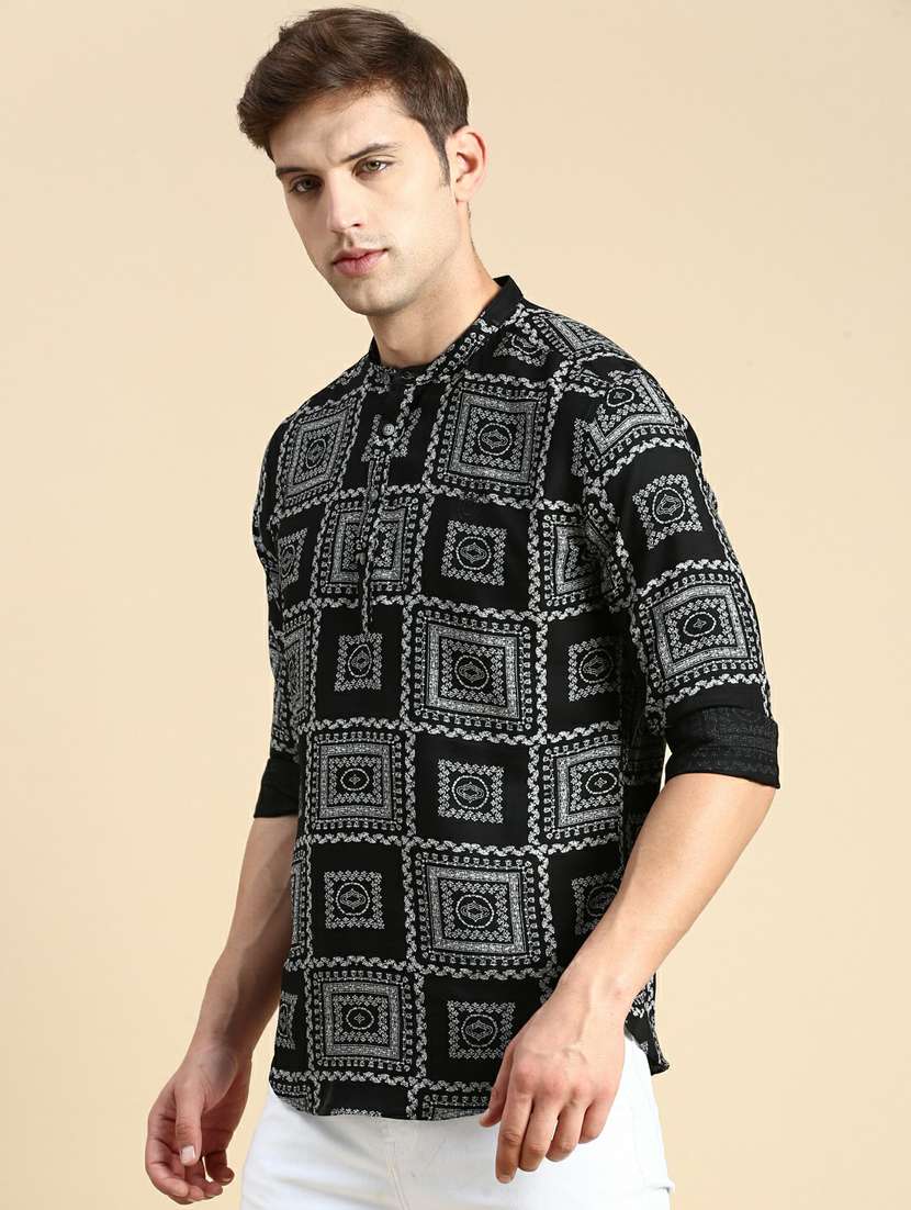 printed viscose shorts kurta - 19944458 -  Standard Image - 2
