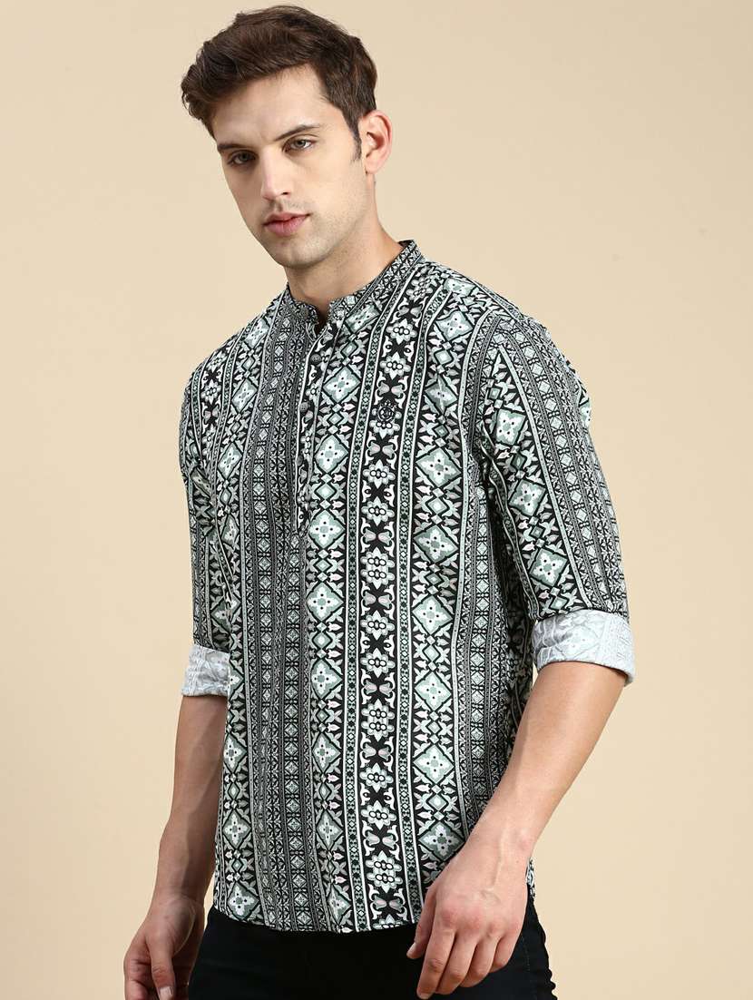 printed viscose shorts kurta - 19944464 -  Standard Image - 2