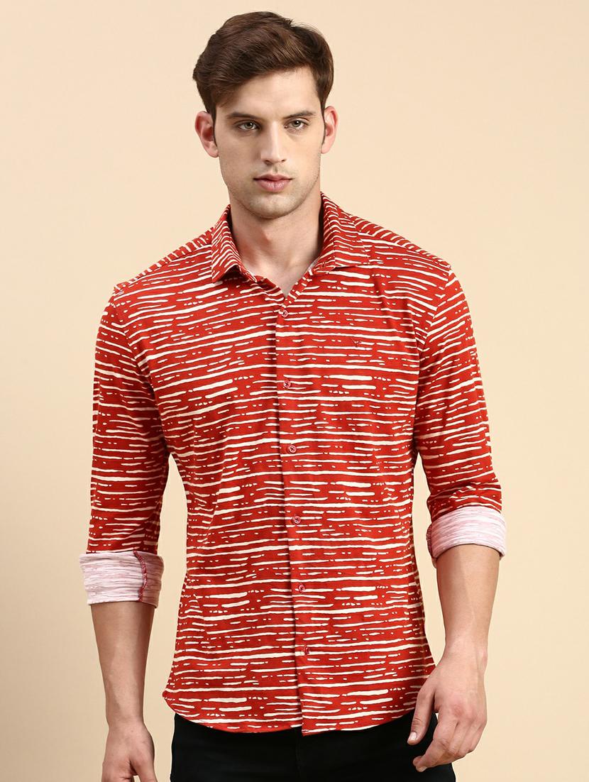 brown cotton casual shirt - 19944529 -  Zoom Image - 0
