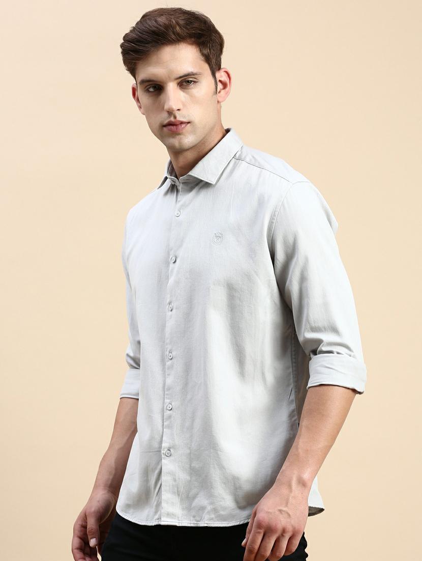 grey cotton casual shirt - 19944566 - Standard Image - 2