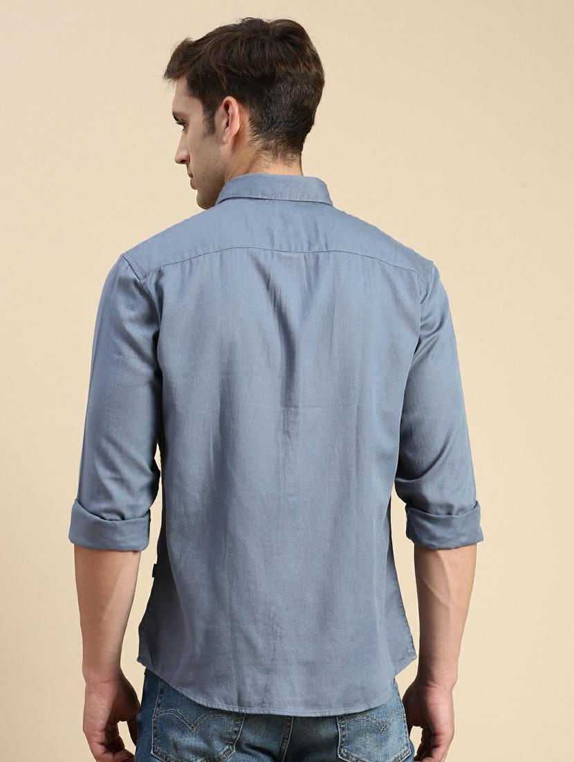 blue cotton casual shirt - 19944569 - Standard Image - 2