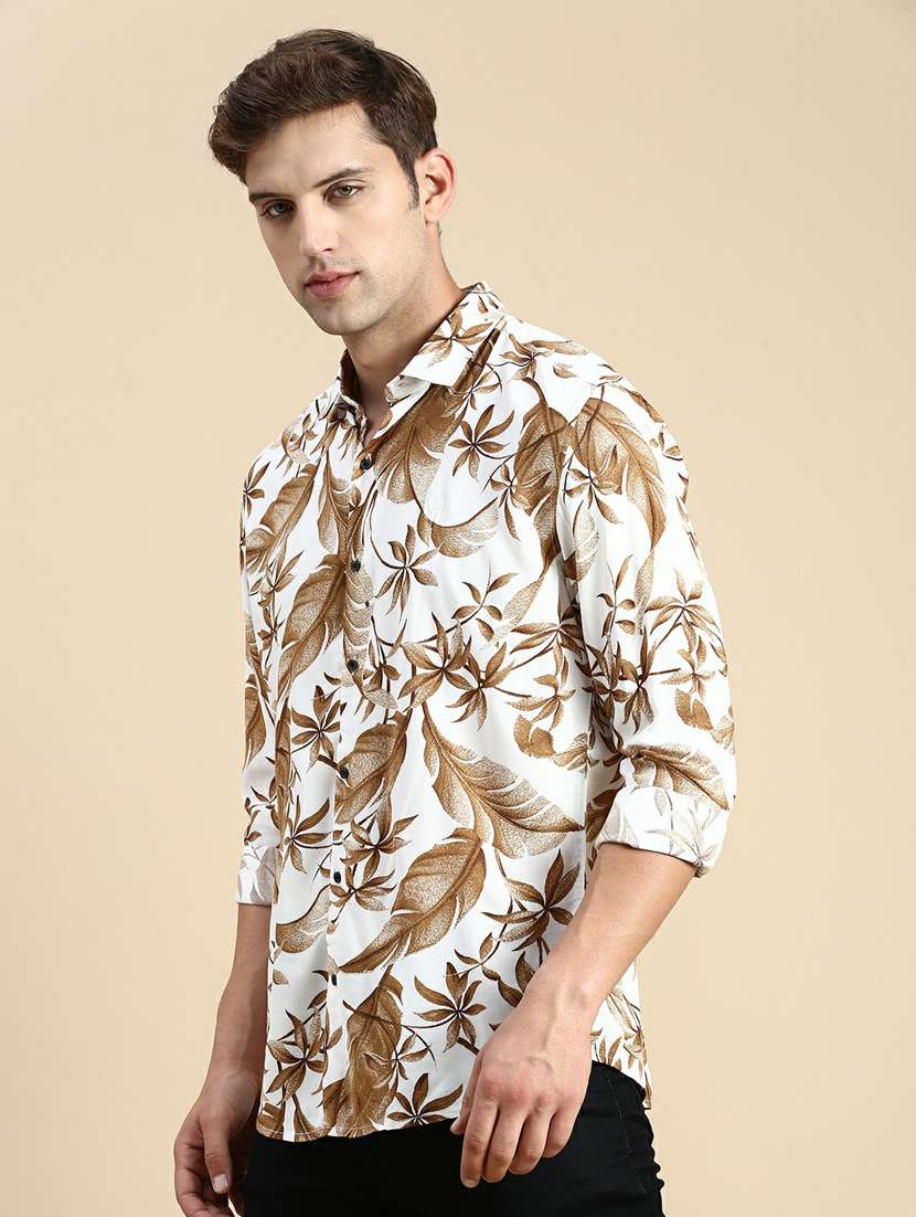 mens leaf print casual shirt - 19944573 -  Standard Image - 2