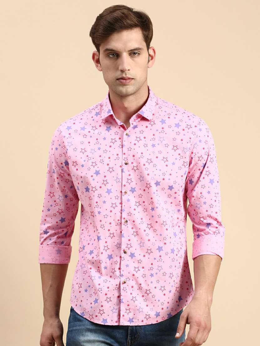 mens geometric casual shirt